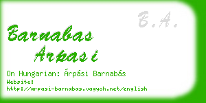 barnabas arpasi business card